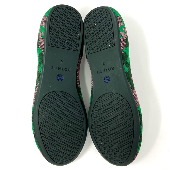 Rothy’s “The Flat” Botanicamo Green Slip On Ballet Flats Size 8 - Picture 7 of 9